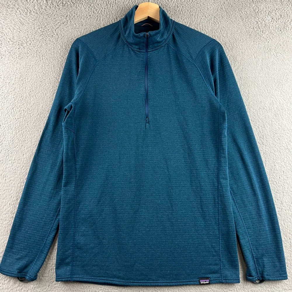 Patagonia Capilene Thermal Weight Quarter Zip Baselayer Mens Medium Blue